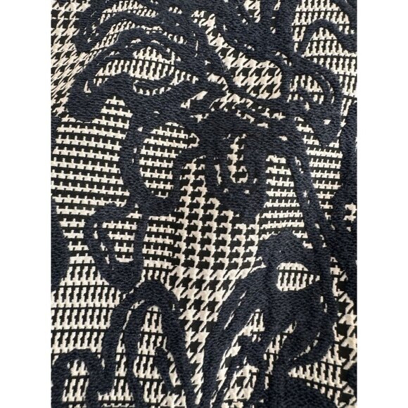 Brooks Brothers Skirt Womens Size 4 Navy/White Embroidered Floral Houndstooth - Picture 3 of 14